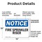 Signmission Fire Sprinkler Riser OSHA Notice Sign, Plastic, 14in W x 10in L, 2PK OS-2PACK-NS-P-1014-L-12683 - alternate 2